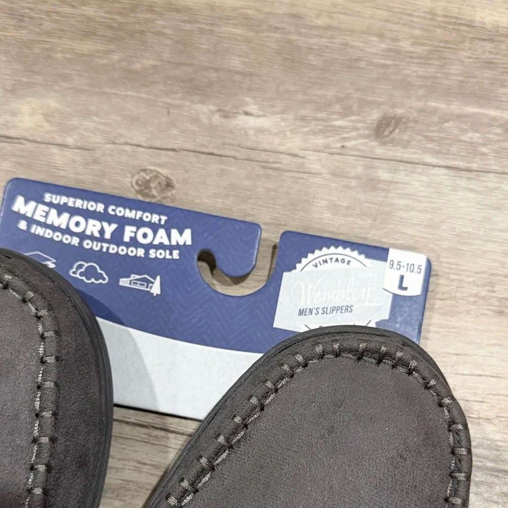 Wembley Men's Gray Suede Slip-On Moccasin Loafers